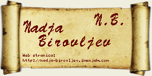 Nadja Birovljev vizit kartica